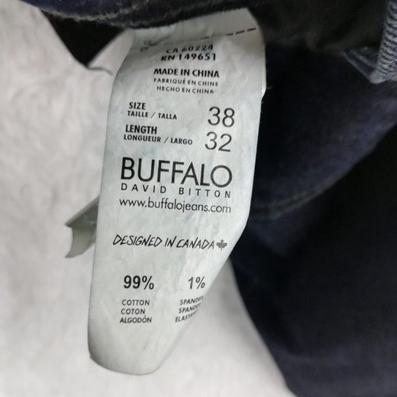 Buffalo Mens Jeans Slim Straight Stretch Evan-X Blue Denim Rinse Wash 38x32‎ - Picture 10 of 12